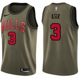 Youth Nike Chicago Bulls #3 Omer Asik Swingman Green Salute to Service NBA Jersey