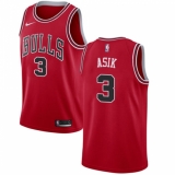 Youth Nike Chicago Bulls #3 Omer Asik Swingman Red Road NBA Jersey - Icon Edition