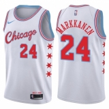 Women's Nike Chicago Bulls #24 Lauri Markkanen Swingman White NBA Jersey - City Edition