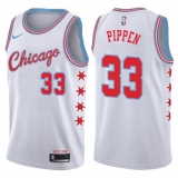 Men's Nike Chicago Bulls #33 Scottie Pippen Authentic White NBA Jersey - City Edition
