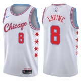Men's Nike Chicago Bulls #8 Zach LaVine Swingman White NBA Jersey - City Edition