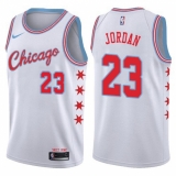 Men's Nike Chicago Bulls #23 Michael Jordan Authentic White NBA Jersey - City Edition