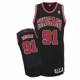 Women's Adidas Chicago Bulls #91 Dennis Rodman Authentic Black Alternate NBA Jersey