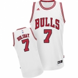 Women's Adidas Chicago Bulls #7 Justin Holiday Swingman White Home NBA Jersey