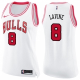 Women's Nike Chicago Bulls #8 Zach LaVine Swingman White/Pink Fashion NBA Jersey