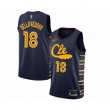 Men's Cleveland Cavaliers #18 Matthew Dellavedova Swingman Navy Basketball Jersey - 2019 20 City Edition