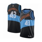 Men's Cleveland Cavaliers #43 Brad Daugherty Authentic Black Hardwood Classics Finished Basketball Jersey