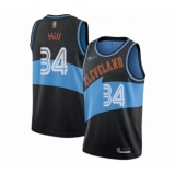 Men's Cleveland Cavaliers #34 Tyrone Hill Authentic Black Hardwood Classics Finished Basketball Jersey