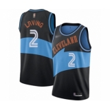 Men's Cleveland Cavaliers #2 Kyrie Irving Authentic Black Hardwood Classics Finished Basketball Jersey