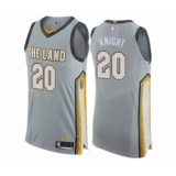 Men's Cleveland Cavaliers #20 Brandon Knight Authentic Gray Basketball Jersey - City Edition