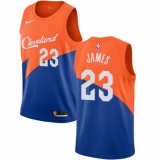 Men's Nike Cleveland Cavaliers #23 LeBron James Swingman Blue NBA Jersey - City Edition