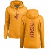 NBA Women's Nike Cleveland Cavaliers #16 Cedi Osman Gold One Color Backer Pullover Hoodie