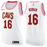 Women's Nike Cleveland Cavaliers #16 Cedi Osman Swingman White/Pink Fashion NBA Jersey