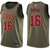 Men's Nike Cleveland Cavaliers #16 Cedi Osman Swingman Green Salute to Service NBA Jersey