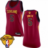 Women's Nike Cleveland Cavaliers #5 J.R. Smith Swingman Maroon 2018 NBA Finals Bound NBA Jersey - Icon Edition