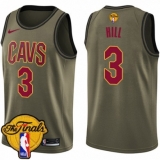 Youth Nike Cleveland Cavaliers #3 George Hill Swingman Green Salute to Service 2018 NBA Finals Bound NBA Jersey