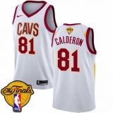 Women's Nike Cleveland Cavaliers #81 Jose Calderon Swingman White 2018 NBA Finals Bound NBA Jersey - Association Edition