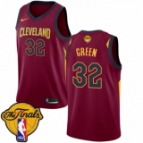 Men's Nike Cleveland Cavaliers #32 Jeff Green Swingman Maroon 2018 NBA Finals Bound NBA Jersey - Icon Edition