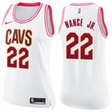 Women's Nike Cleveland Cavaliers #22 Larry Nance Jr. Swingman White/Pink Fashion NBA Jersey