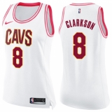 Women's Nike Cleveland Cavaliers #8 Jordan Clarkson Swingman White/Pink Fashion NBA Jersey