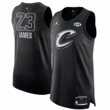 Men's Nike Jordan Cleveland Cavaliers #23 LeBron James Authentic Black 2018 All-Star Game NBA Jersey