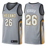 Men's Nike Cleveland Cavaliers #26 Kyle Korver Swingman Gray NBA Jersey - City Edition