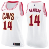 Women's Nike Cleveland Cavaliers #14 Terrell Brandon Swingman White/Pink Fashion NBA Jersey