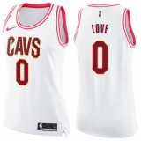 Women's Nike Cleveland Cavaliers #0 Kevin Love Swingman White/Pink Fashion NBA Jersey