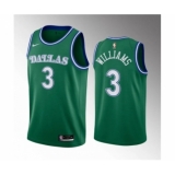 Men's Dallas Mavericks #3 Grant Williams Green Classic Edition Stitched Basketball Jersey