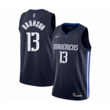 Men's Dallas Mavericks #13 Jalen Brunson Authentic Navy Finished Basketball Jersey - Statement Edition