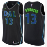 Youth Nike Dallas Mavericks #13 Jalen Brunson Swingman Black NBA Jersey - City Edition