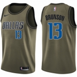 Youth Nike Dallas Mavericks #13 Jalen Brunson Swingman Green Salute to Service NBA Jersey