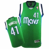 Men's Adidas Dallas Mavericks #41 Dirk Nowitzki Authentic Green NBA Jersey