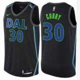 Men's Nike Dallas Mavericks #30 Seth Curry Authentic Black NBA Jersey - City Edition
