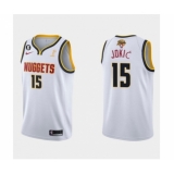 Men's Denver Nuggets #15 Nikola Jokic White 2023 Finals Champions Association Edition With NO.6 Stitched Basketball Jersey