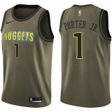 Men's Nike Denver Nuggets #1 Michael Porter Jr. Green NBA Swingman Salute to Service Jersey