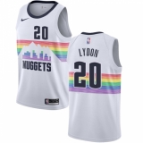 Men's Nike Denver Nuggets #20 Tyler Lydon Swingman White NBA Jersey - City Edition