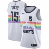 Youth Nike Denver Nuggets #15 Nikola Jokic Swingman White NBA Jersey - City Edition