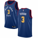 Men's Nike Denver Nuggets #3 Allen Iverson Swingman Light Blue Alternate NBA Jersey Statement Edition