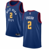 Men's Nike Denver Nuggets #2 Alex English Swingman Light Blue Alternate NBA Jersey Statement Edition