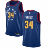 Men's Nike Denver Nuggets #34 Devin Harris Authentic Light Blue Alternate NBA Jersey Statement Edition