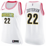 Women's Nike Denver Nuggets #22 Richard Jefferson Swingman White/Pink Fashion NBA Jersey