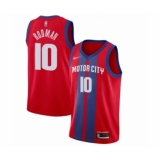 Men's Detroit Pistons #10 Dennis Rodman Swingman Red Basketball Jersey - 2019 20 City Edition