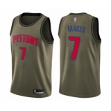 Men's Detroit Pistons #7 Thon Maker Swingman Green Salute to Service Basketball Jersey