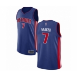 Men's Detroit Pistons #7 Thon Maker Authentic Royal Blue Basketball Jersey - Icon Edition