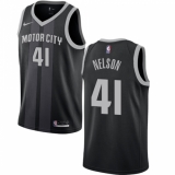 Men's Nike Detroit Pistons #41 Jameer Nelson Swingman Black NBA Jersey - City Edition
