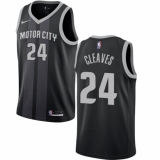 Men's Nike Detroit Pistons #24 Mateen Cleaves Swingman Black NBA Jersey - City Edition