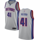 Women's Nike Detroit Pistons #41 Jameer Nelson Swingman Silver NBA Jersey Statement Edition