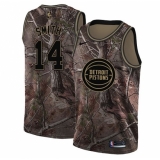 Women's Nike Detroit Pistons #14 Ish Smith Swingman Camo Realtree Collection NBA Jersey