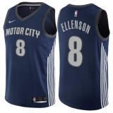 Women's Nike Detroit Pistons #8 Henry Ellenson Swingman Navy Blue NBA Jersey - City Edition